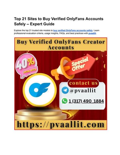 Top 21 Sites To Buy Verified Onlyfans Accounts Safely Pdf
